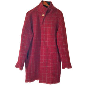 Red Plaid Women's Coat